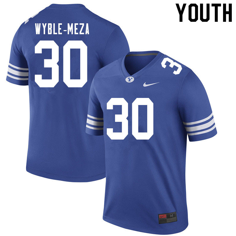 Youth #30 Alec Wyble-Meza BYU Cougars College Football Jerseys Sale-Royal